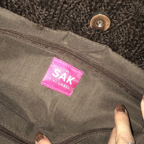 The Sak Brown Knit Sweater Purse with Leather Trim - Picture 13 of 16